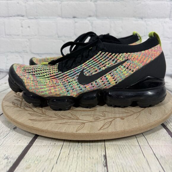 Nike Air VaporMax Flyknit 3 Men Size 8.5 Multicolor Neon Running Shoes main image 15